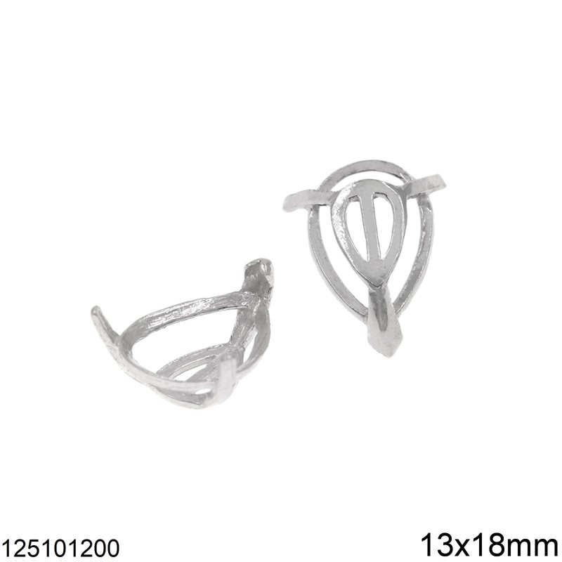 Silver 925 Pearshape Cup 13x18mm