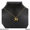 Stainless Steel Necklace with Monogram 18mm