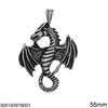 Stainless Steel Pendant Dragon 55mm