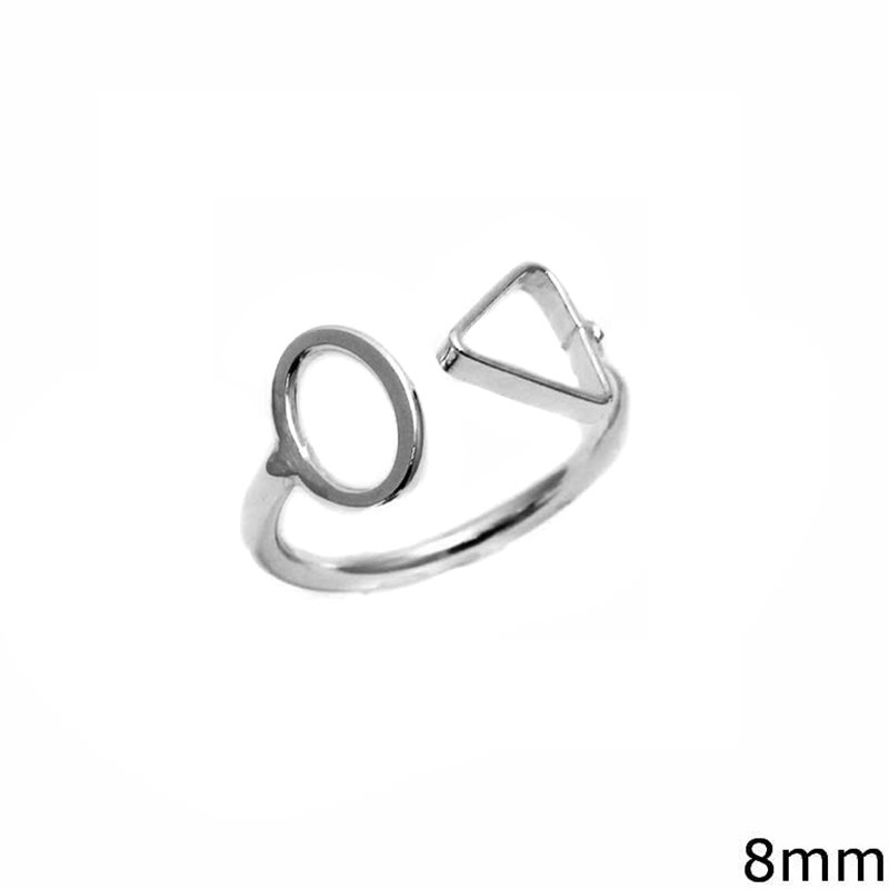 Δαχτυλίδι Ασημένιο 925 Οβάλ και Τρίγωνο 8mm