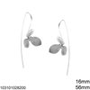 Silver 925 Hook Earrings 56mm with Daisy 16mm