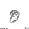 Silver 925 Ring Tree of Life 10-12mm