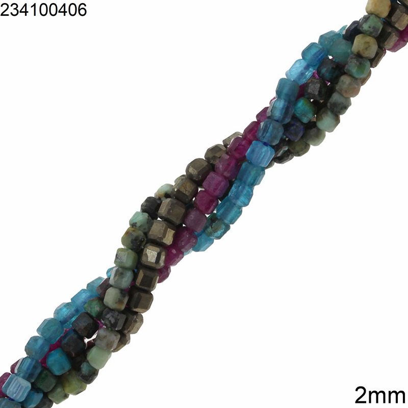 Semi Precious Stones Cube 2mm 