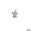 Silver 925 Pendant & Spacer Butterfly with Zircon 8mm