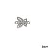 Silver 925 Pendant & Spacer Butterfly with Zircon 8mm