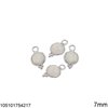 Silver 925 Round Pendant with Stone and Balls 7mm