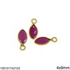 Silver 925 Navette Pendant with Stone 4x9mm