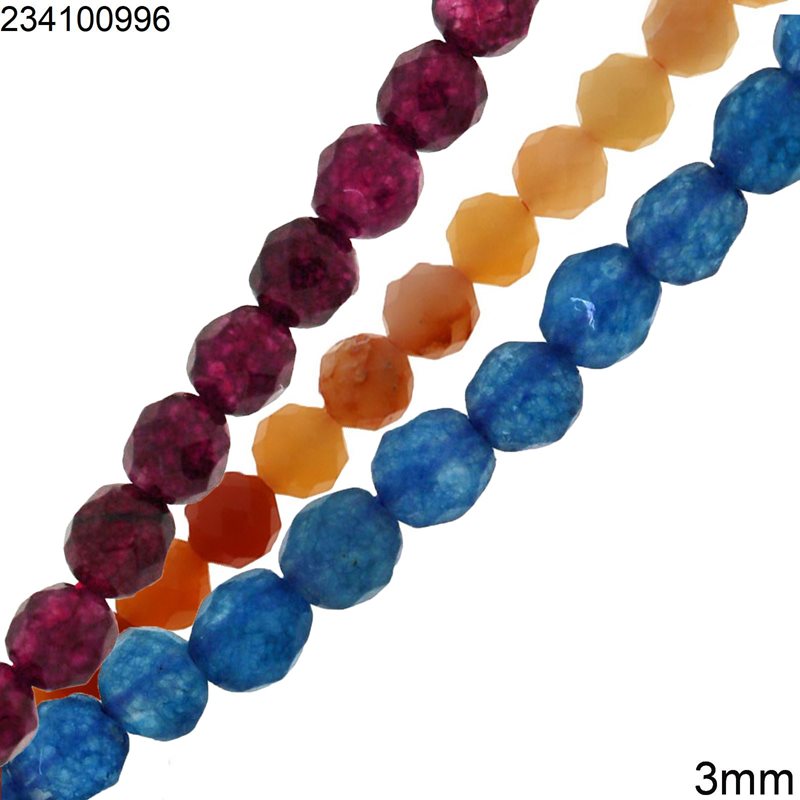 Jade Facedet Beads 3mm
