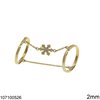 Silver 925 Double Ring 2mm with Snowflake, Gold Plated