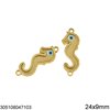 Stainless Steel Spacer Sea Horse with Enamel 24x9mm