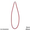 Silk Cord Collar Necklace 3mm with Silver 925 Clasp. 45mm