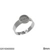 Stainless Steel Ring 19mm with Cup Base 8mm Open