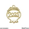 Γούρι Διακοσμητικό Χυτό Κρεμαστό Ρόδι 2025 35x27mm