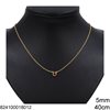Gold Necklace with Zircon 5mm, 40cm K9 1.5gr
