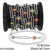 Stainless Steel Oval Link Chain Flat Wire 20x4x1x0.7mm and Flower Spacer with Enamel 12.8x7mm