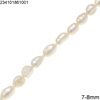 Freshwater Pearl Bead 7-8mm with Flat Side