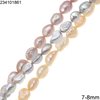 Freshwater Pearl Bead 7-8mm with Flat Side