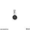 Silver 925 Round Pendant with Zircon 6mm