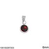 Silver 925 Round Pendant with Zircon 6mm