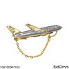 Stainless Steel Tie Clip with Chain 50x62mm