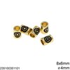 Brass Tube Bead with Evil Eye Enameled 8x6mm and Hole 4mm