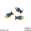 Casting Bead Fish with Enamel 17x8mm and Hole 2.0mm