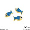 Casting Bead Fish with Enamel 17x8mm and Hole 2.0mm