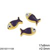 Casting Bead Fish with Enamel 17x8mm and Hole 2.0mm