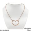 Stainless Steel Necklace with Heart 29x40mm