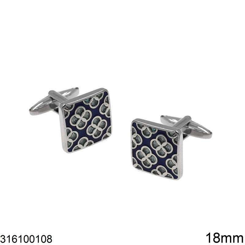 Stainless Steel Square Cufflinks 18mm