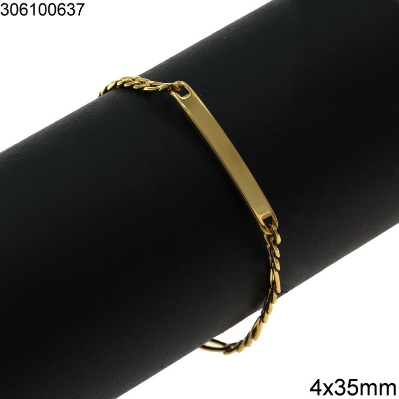 Stainless Steel Bracelet Tag 4x35mm
