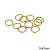 Brass Jump Ring Hard Wire 16x2mm