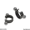 Stainless Steel Body Earrings with Braided and Barbell 5x14mm