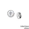 Stainless Steel Bead Shell with Cross 9.8x3.5mm with Hole 2mm
