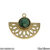 Stainless Steel Finding Filigree Fan with Stone 15x18mm