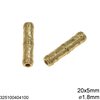Χάνδρα Ατσάλινη Σωληνάκι με Σχέδιο 20x5mm και Τρύπα 1.8mm