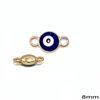 Casting Round Evil Eye Spacer with Enamel 8mm