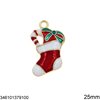 Casting Pendant Christmas Sock with Enamel 25mm