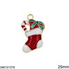 Casting Pendant Christmas Sock with Enamel 25mm