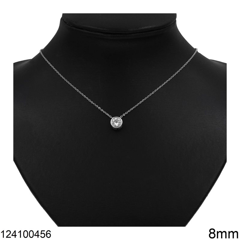 Silver 925 Necklace with Zircon 8mm