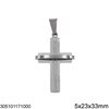 Stainless Steel Double Cross Pendant 5x23x33mm