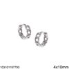 Silver 925 Hoop Earrings Chain 4x10mm