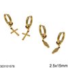 Stainless Steel Hoop Earrings 2.5x15mm with Hanging Elements