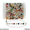 Stainless Steel Chain with Faceted Glass Beads 3.5mm and Round Beads 2.5mm