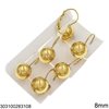 Stainless Steel Leverback Earrings with Half Ball 8-12mm
