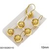 Stainless Steel Leverback Earrings with Half Ball 8-12mm
