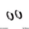 Stainless Steel Hoop Earrings with Enamel 3x16mm 
