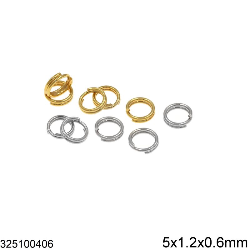 Stainless Steel Double Ring 5x1.2x0.6mm