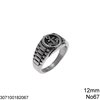 Stainless Steel Male Ring with Anchor 12mm