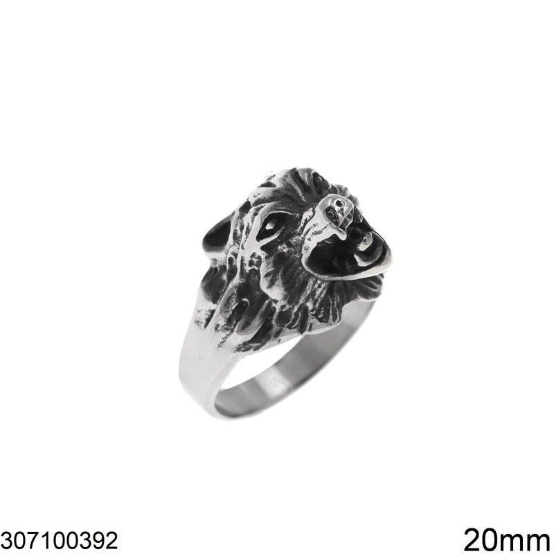 Δαχτυλίδι Ατσάλινο Λύκος 20mm